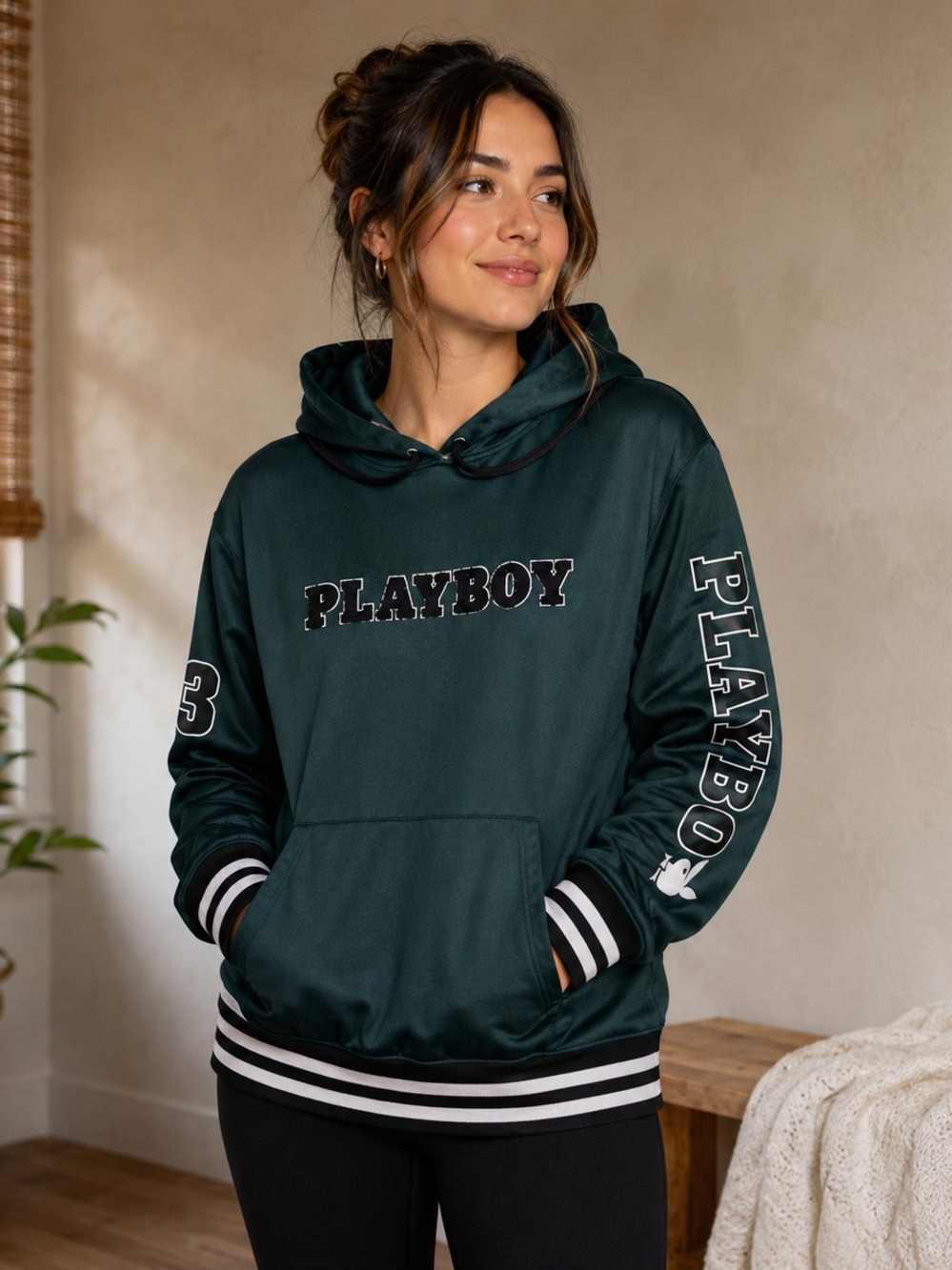 Playboy Dark Green Pullover Hoodie